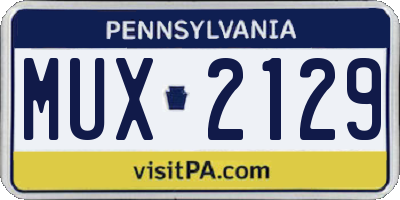 PA license plate MUX2129