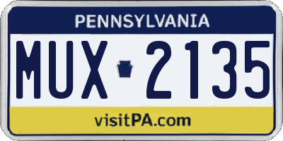 PA license plate MUX2135