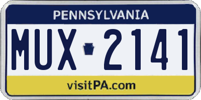 PA license plate MUX2141