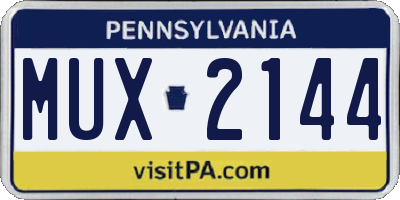 PA license plate MUX2144