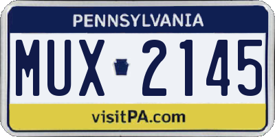 PA license plate MUX2145