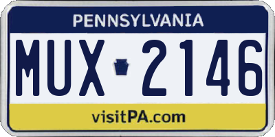 PA license plate MUX2146