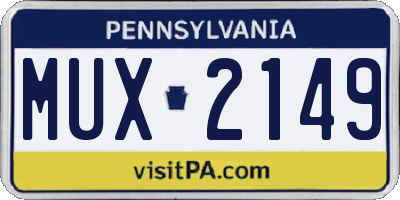 PA license plate MUX2149