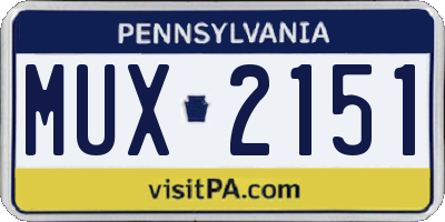 PA license plate MUX2151