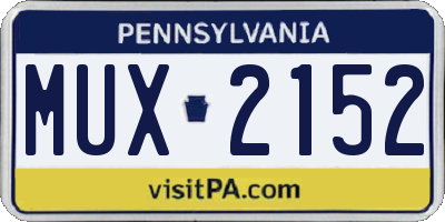 PA license plate MUX2152