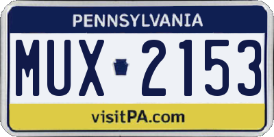PA license plate MUX2153