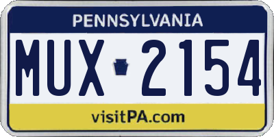 PA license plate MUX2154
