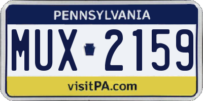 PA license plate MUX2159