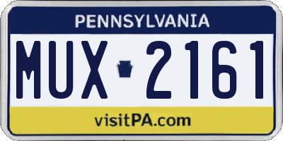 PA license plate MUX2161