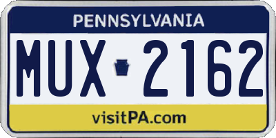 PA license plate MUX2162