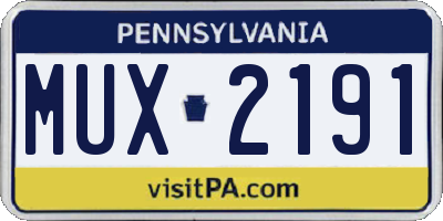 PA license plate MUX2191