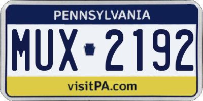 PA license plate MUX2192