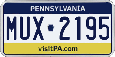 PA license plate MUX2195