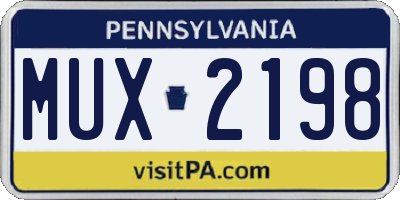 PA license plate MUX2198