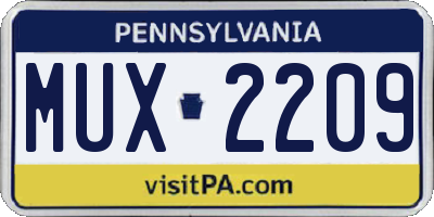 PA license plate MUX2209