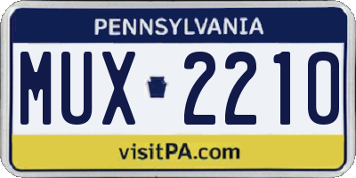 PA license plate MUX2210