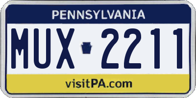 PA license plate MUX2211
