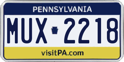 PA license plate MUX2218