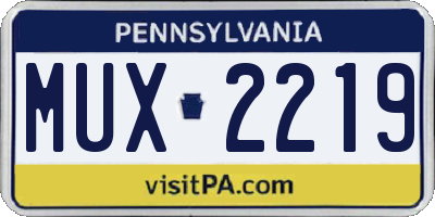 PA license plate MUX2219