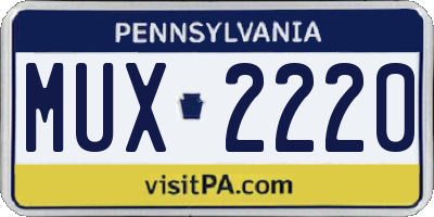 PA license plate MUX2220