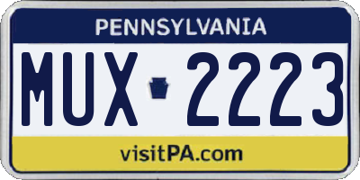 PA license plate MUX2223