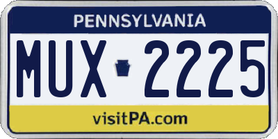 PA license plate MUX2225