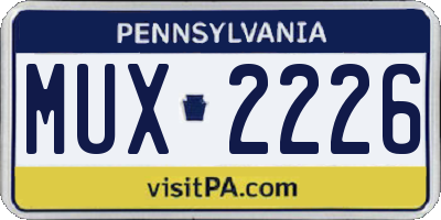PA license plate MUX2226