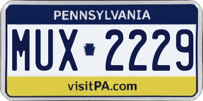 PA license plate MUX2229
