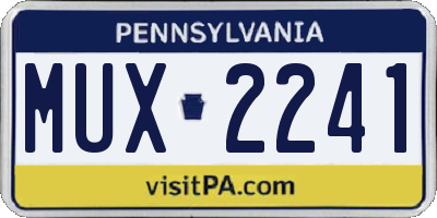 PA license plate MUX2241