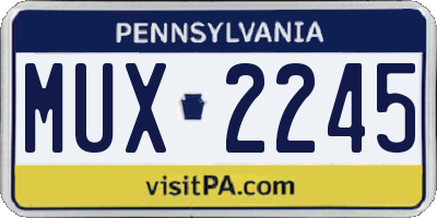 PA license plate MUX2245