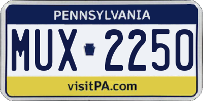 PA license plate MUX2250
