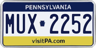 PA license plate MUX2252