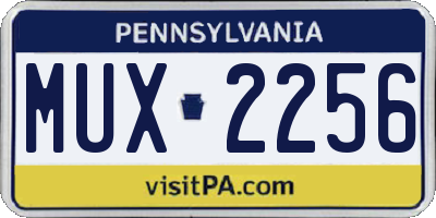 PA license plate MUX2256