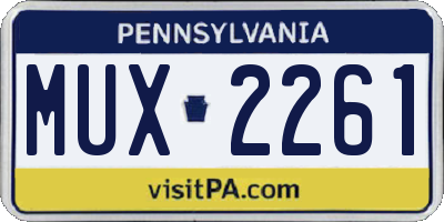 PA license plate MUX2261