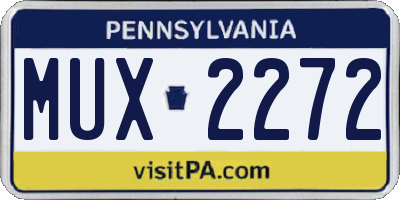 PA license plate MUX2272