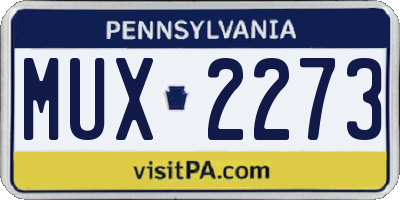 PA license plate MUX2273