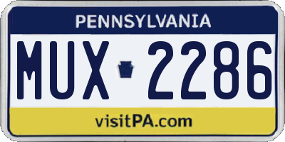 PA license plate MUX2286