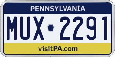PA license plate MUX2291
