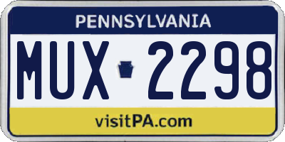 PA license plate MUX2298