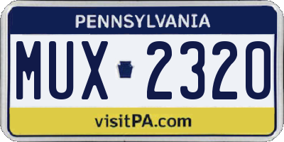 PA license plate MUX2320