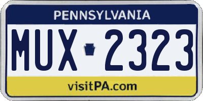 PA license plate MUX2323