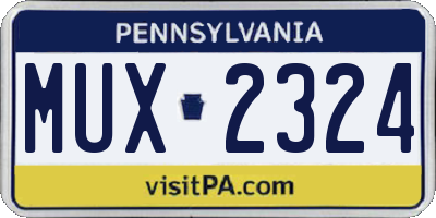 PA license plate MUX2324
