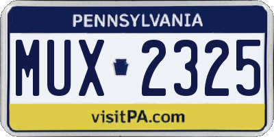 PA license plate MUX2325