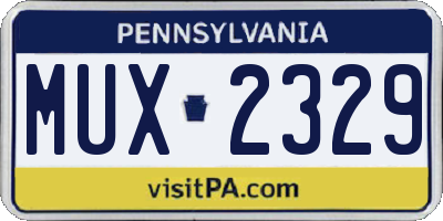 PA license plate MUX2329