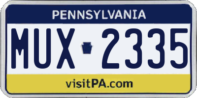 PA license plate MUX2335