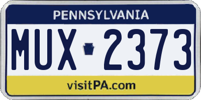 PA license plate MUX2373