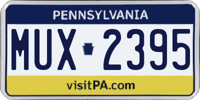 PA license plate MUX2395