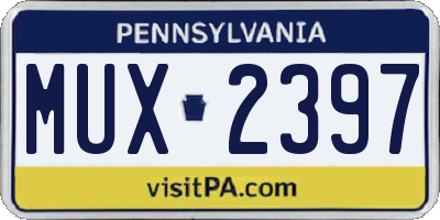 PA license plate MUX2397