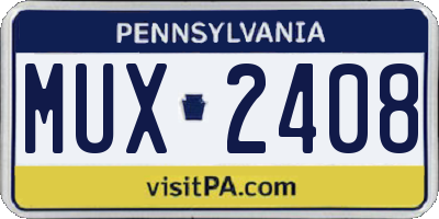PA license plate MUX2408