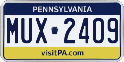 PA license plate MUX2409